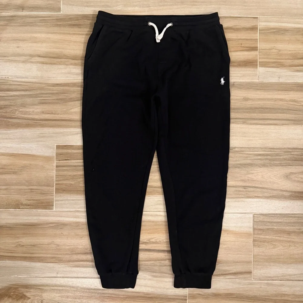 Polo Ralph Lauren Mens XXL Black Cotton Knit Jogger Sweatpants Pony Logo